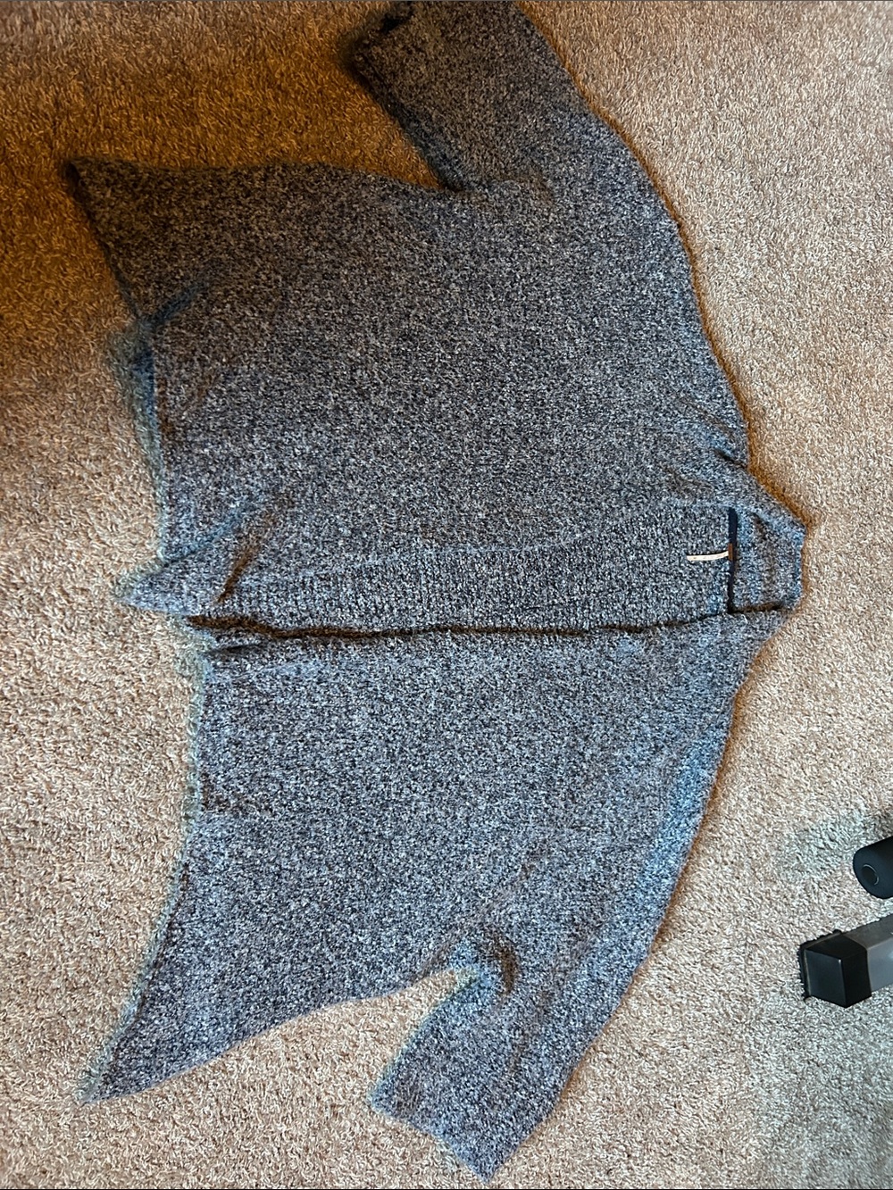 Free People Heather Blue Gray Open-Front Cardigan